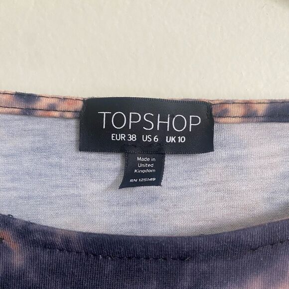 TOPSHOP TIE DYE BURNOUT ACID DRESS - Picture 2 of 3